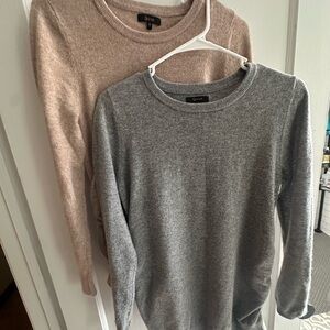 Quince Women's Cashmere Sweaters in Gray and Tan
